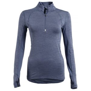 First Ascent Ladies Kinetic 1/4 Zip Top Blue Head Lizzard