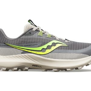 Saucony Peregrine 13 Trail Running Shoes Mens (Gravel/Slime Gris Clair)