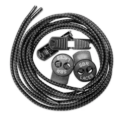 SBR Elastic Lock Shoelaces Black
