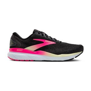 Brooks Ghost 16 Women's (Wide D) (Black/Pink/Yellow)