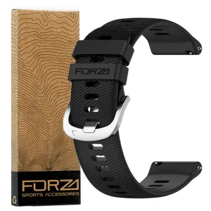 FORZA - ELITE | 22mm Quick Release Watch Strap for Garmin Forerunner 255/Venu 2/Vivoactive 4 (Black)