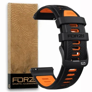 FORZA - ELITE | 20mm Quick Release Two Tone Watch Strap for Garmin (Black/Orange)