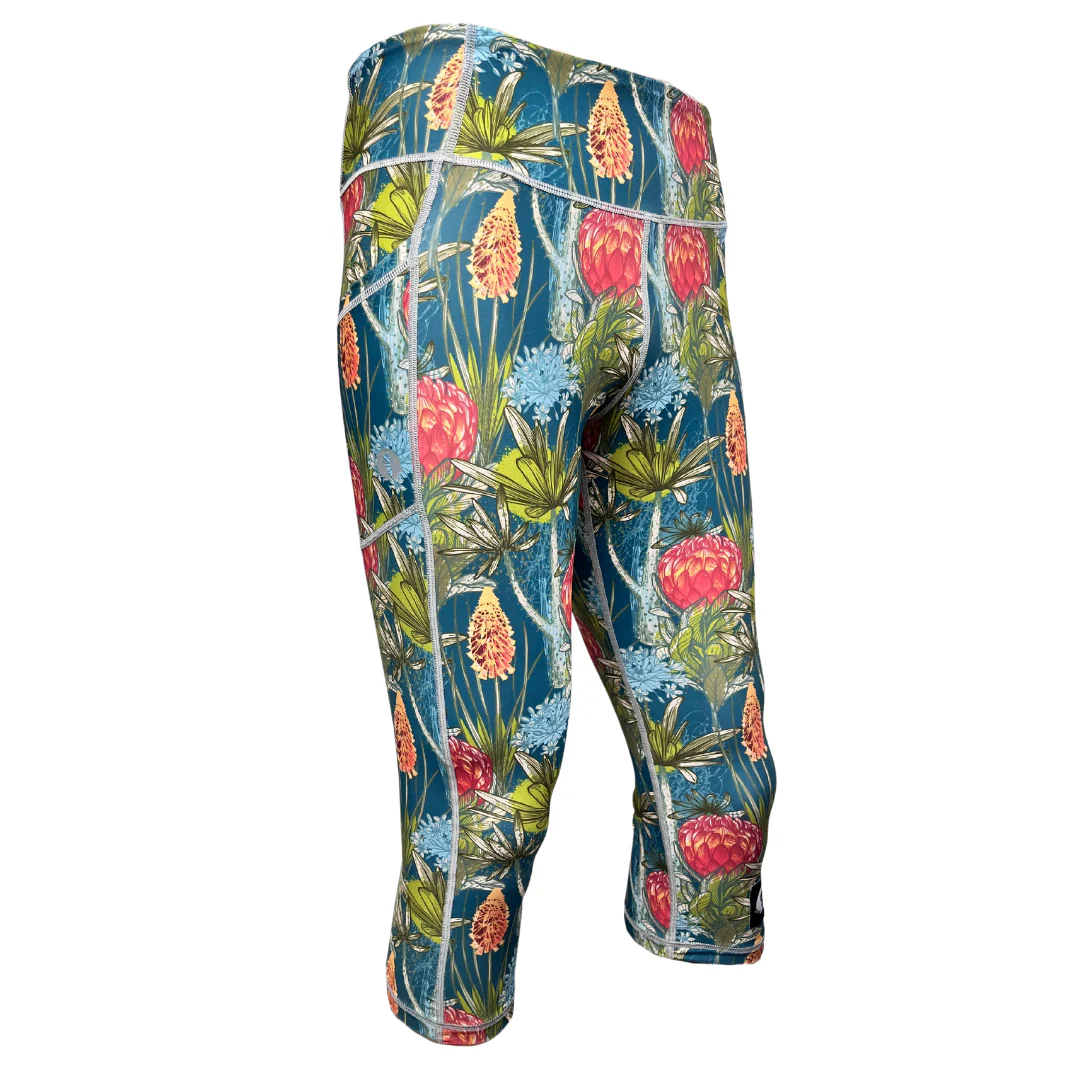 Funky Pants High Waist Funky 3/4 Leggings - Wild Flower - Image 2