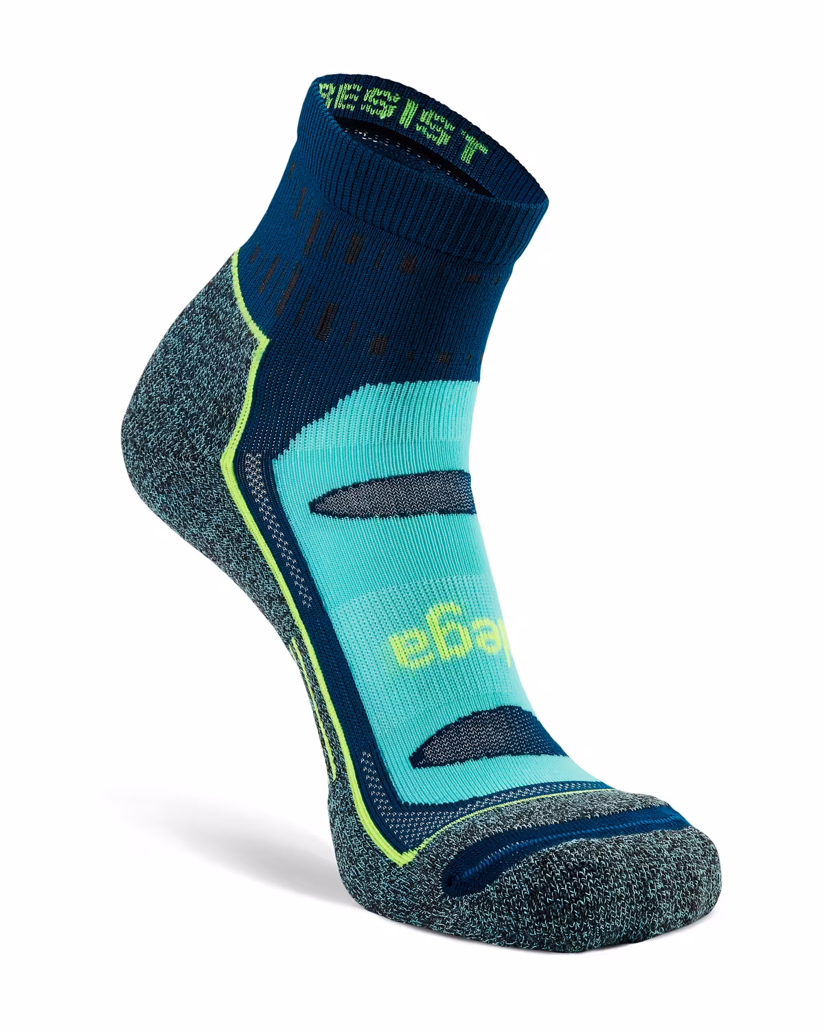 Blister Resist Quarter Running Sock: Teal