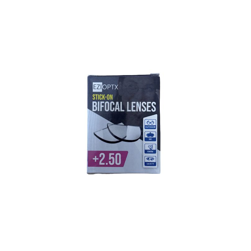 EziOptx Stick-On Bifocal Reading Lenses +2.50